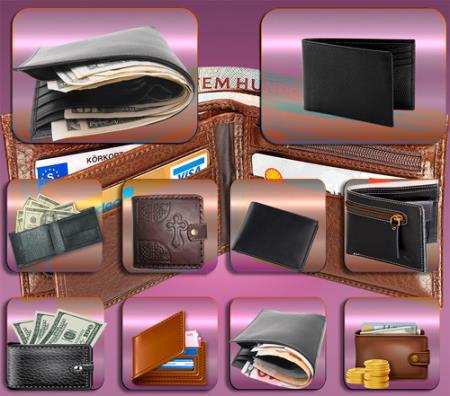 Клипарты / Cliparts - Бумажники с валютой